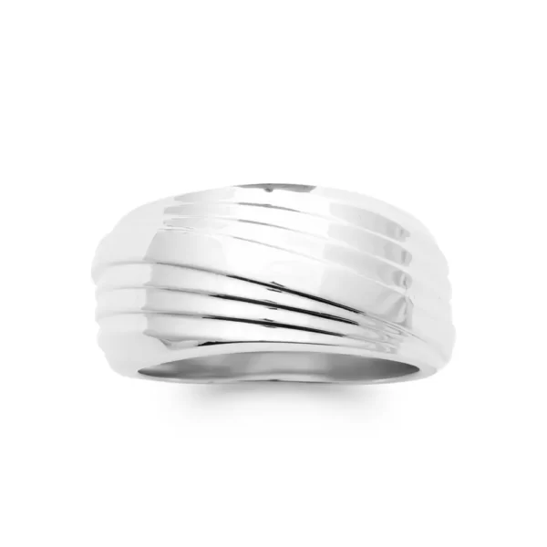 Bague argent rhodié large Laïs