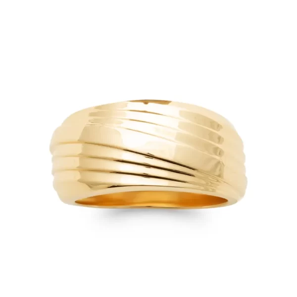 Bague plaqué or large Laïs