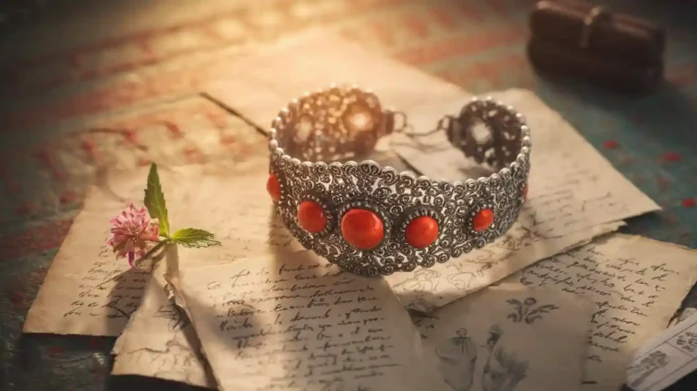 bracelet gitan avec pierres rouges